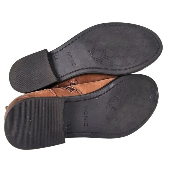 Vionic Country Logan Wide Fit Ankle Boots Side Zip Brown Leather Women's 9.5 - Picture 9 of 14